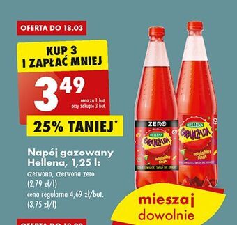 Biedronka Oranżada czerwona zero hellena oferta
