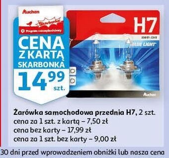 Auchan Żarówka samochodowa h7 auchan oferta