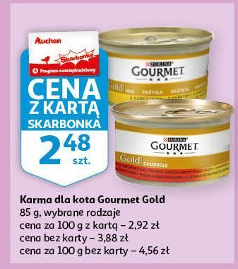 Auchan Karma dla kota mus z wołowiną purina gourmet gold oferta