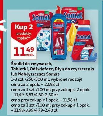 Auchan Nabłyszczacz do zmywarki somat rinser + extra-dry effect oferta