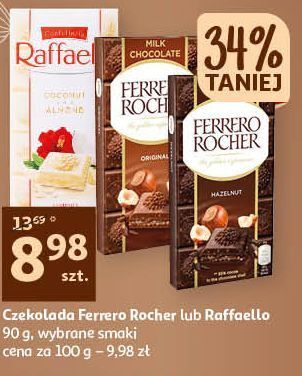Auchan Czekolada dark 55% hazelnut ferrero rocher oferta
