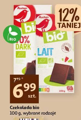 Auchan Czekolada gorzka 70 % auchan bio oferta