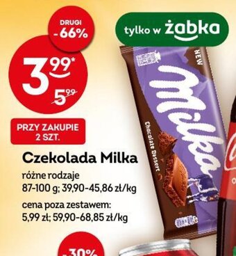 Żabka Mondelez Czekolada Milka 87-100g oferta