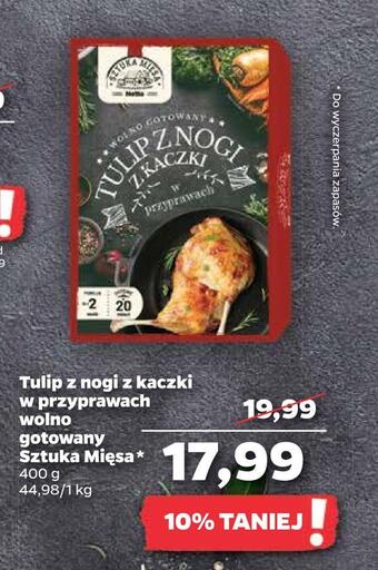 Netto Tulip z nogi z kaczki w przyprawach wolno gotowany sztuka mięsa oferta