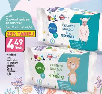 ALDI Chusteczki dla niemowląt sensitive mamia oferta