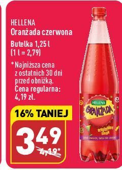ALDI Oranżada czerwona hellena oferta