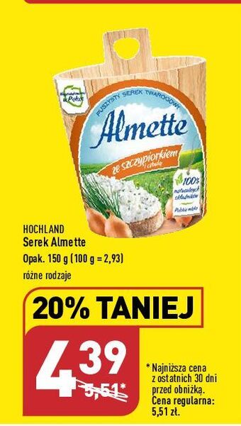 ALDI Serek ze szczypiorkiem i cebulą hochland almette oferta