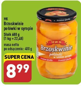 ALDI Brzoskwinie połówki w lekkim syropie m&k oferta