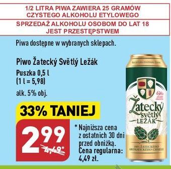 ALDI Piwo zatecky svetly lezak oferta