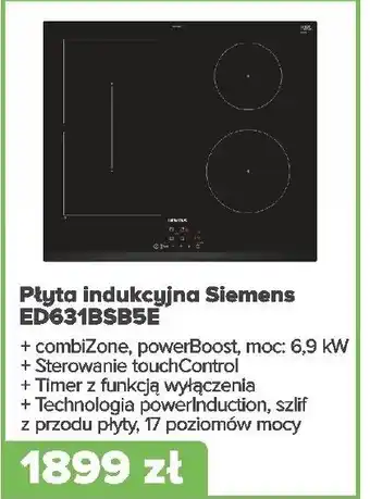 Maks Electro Siemens Płyta indukcyjna ED631BSB5E oferta