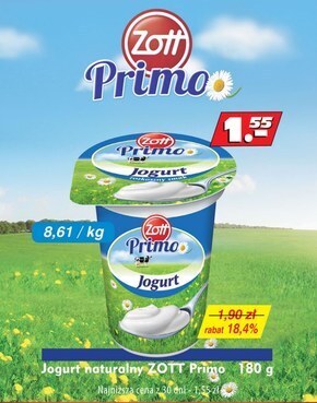 Astra Zott primo jogurt naturalny 180 g oferta