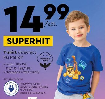 Biedronka T-shirt dziecięcy roz. 122/128 psi patrol oferta