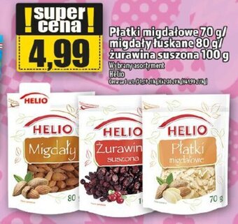 Topaz Helio Płatki migdałowe 70g/migdały łuskane 80g/żurawina suszona 100g oferta