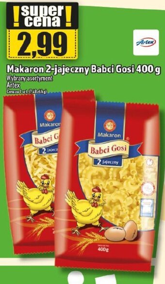 Topaz Artex Makaron 2-jajeczny Babci Gosi 400g oferta