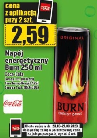 Topaz Coca-Cola Napój energetyczny Burn 250ml oferta