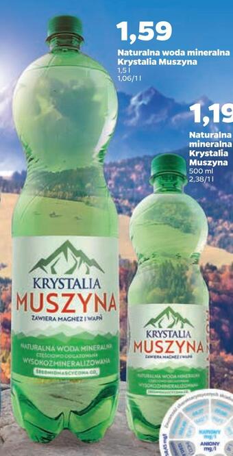 Naturalna woda mineralna krystalia muszyna