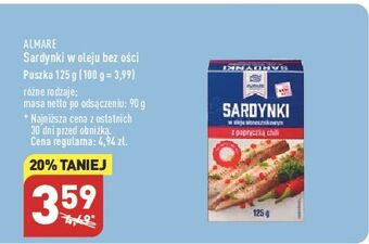 ALDI Sardynki z chilli almare seafood oferta