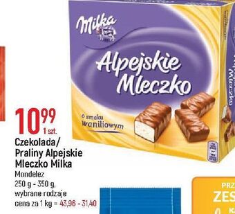 E.Leclerc Czekolada mleczna milka alpenmilch oferta