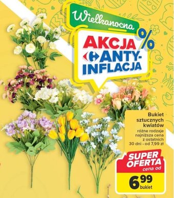 Carrefour Bukiet sztucznych kwiatów oferta