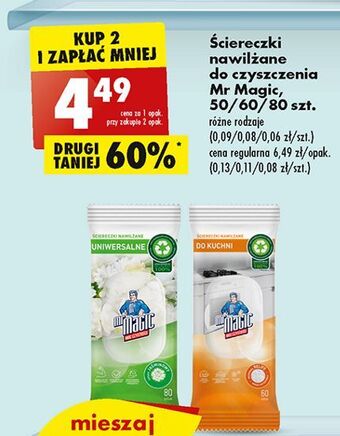 Biedronka Ściereczki nawilżane do czyszczenia kuchni mr magic oferta