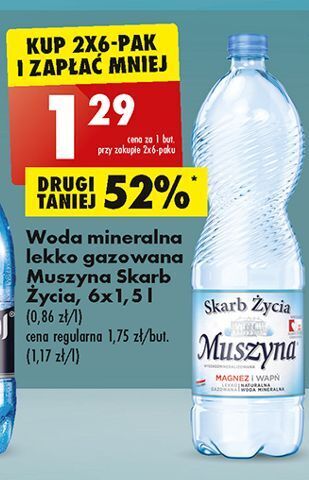 Biedronka Woda lekko gazowana muszyna skarb życia oferta
