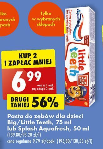 Pasta do zębow truskawkowa 3-8 lat aquafresh splash