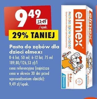 Biedronka Pasta do zębów dla dzieci w wieku 0-6 lat elmex junior oferta