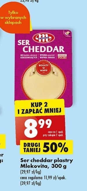Biedronka Ser cheddar plastry mlekovita oferta