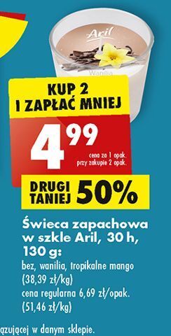 Biedronka Świeca w szkle bez aril oferta