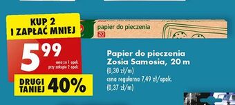 Biedronka Papier do pieczenia 20 m zosia samosia oferta
