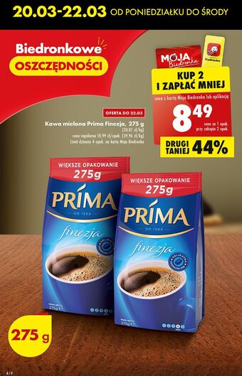 Biedronka Kawa cafe prima finezja oferta