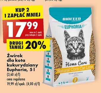 Biedronka Żwirek dla kota kukurydziany biofeed oferta