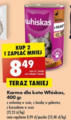 Biedronka Karma dla kota kaczka whiskas oferta