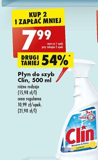 Biedronka Płyn do mycia szyb lemon clin windows & glass oferta