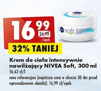 Biedronka Krem do twarzy i ciała intensywnie nawilżający nivea soft oferta