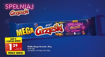 Biedronka Wafelek kakaowy w czekoladzie deserowej grześki mega oferta