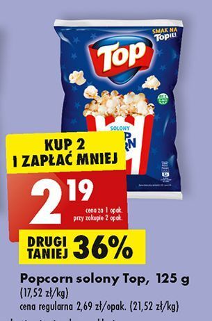 Biedronka Popcorn solony top na maxa oferta