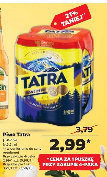 Netto Piwo tatra jasne pełne oferta