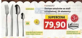Lidl Ernesto Zestaw sztućców ze stali szlachetnej, 24 elementy oferta