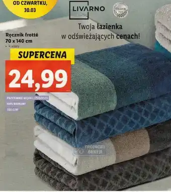 Lidl Livarno Ręczniki frotté 70x140cm oferta