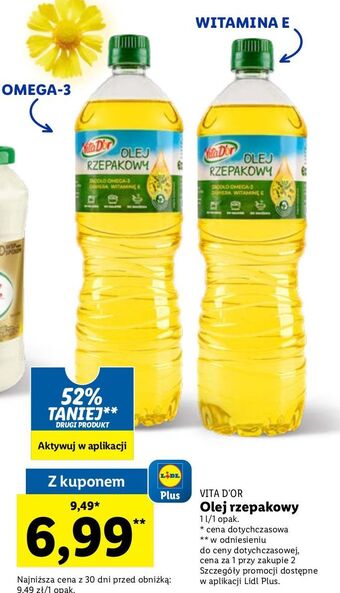 Lidl Olej rzepakowy vita d'or oferta