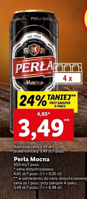 Lidl Piwo perła mocna oferta