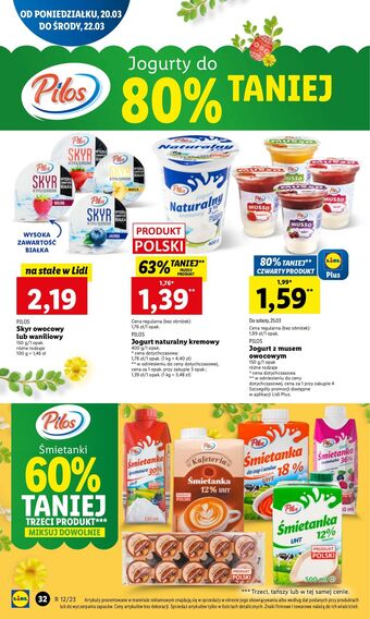 Lidl Jogurt malina pilos skyr oferta