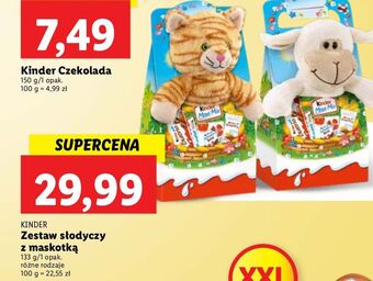 Lidl Zestaw świąteczny + maskotka kinder maxi mix oferta