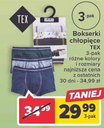Carrefour Bokserki chłopięce tex oferta