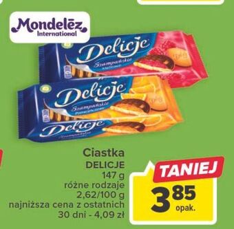 Carrefour Ciastka z galaretką malinową delicje szampańskie oferta