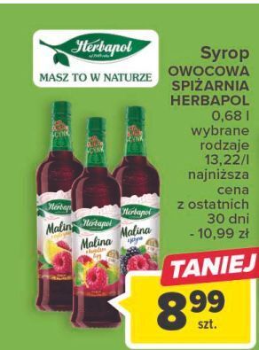 Carrefour Syrop malina z kwiatem lipy herbapol oferta