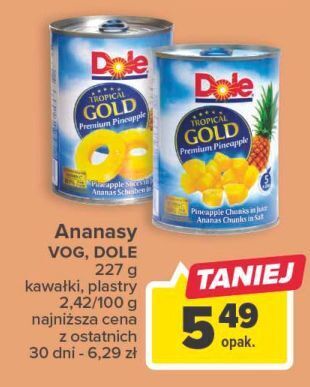 Carrefour Ananas kawałki dole oferta