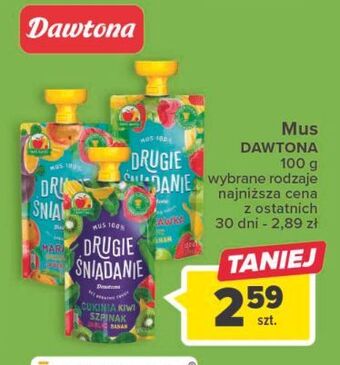Carrefour Mus cukinia kiwi szpinak jabłko banan drugie śniadanie oferta