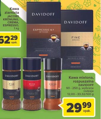 Carrefour Kawa davidoff cafe crema intense oferta